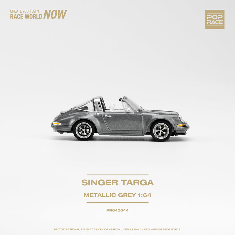 Pop Race 1/64 Porsche Singer Targa in Gray Metallic