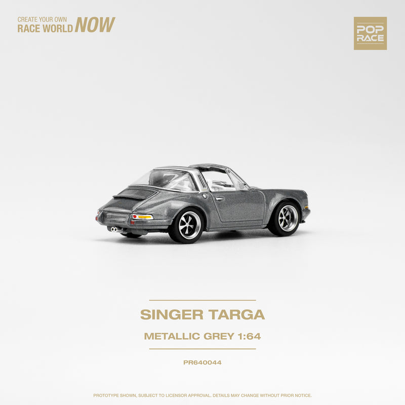 Pop Race 1/64 Porsche Singer Targa in Gray Metallic