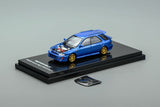 *PREORDER* MotorHelix 1:64 Subaru Impreza Wagon WRX STi Ver. VI Customized in World Rally Blue Mica with Carbon Bonnet