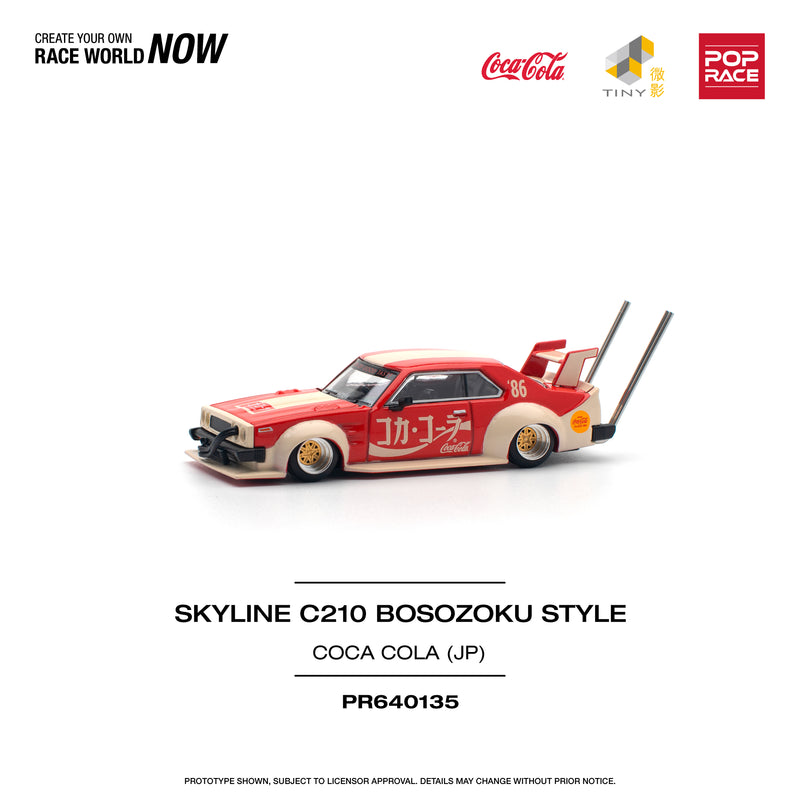 *PREORDER* Pop Race 1:64 Nissan Skyline (C210) Bosozuko Style in Japan Coca Cola