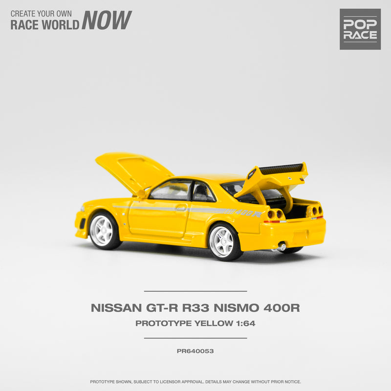 Pop Race 1/64 Nissan Skyline (BNCR33) NISMO 400R in Prototype Yellow