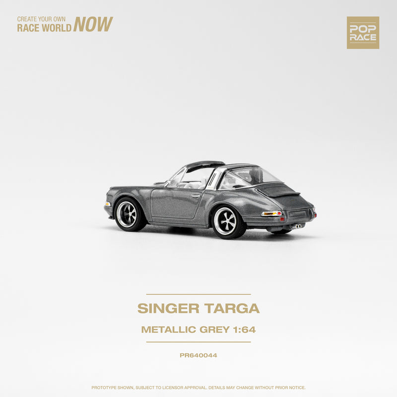 Pop Race 1/64 Porsche Singer Targa in Gray Metallic