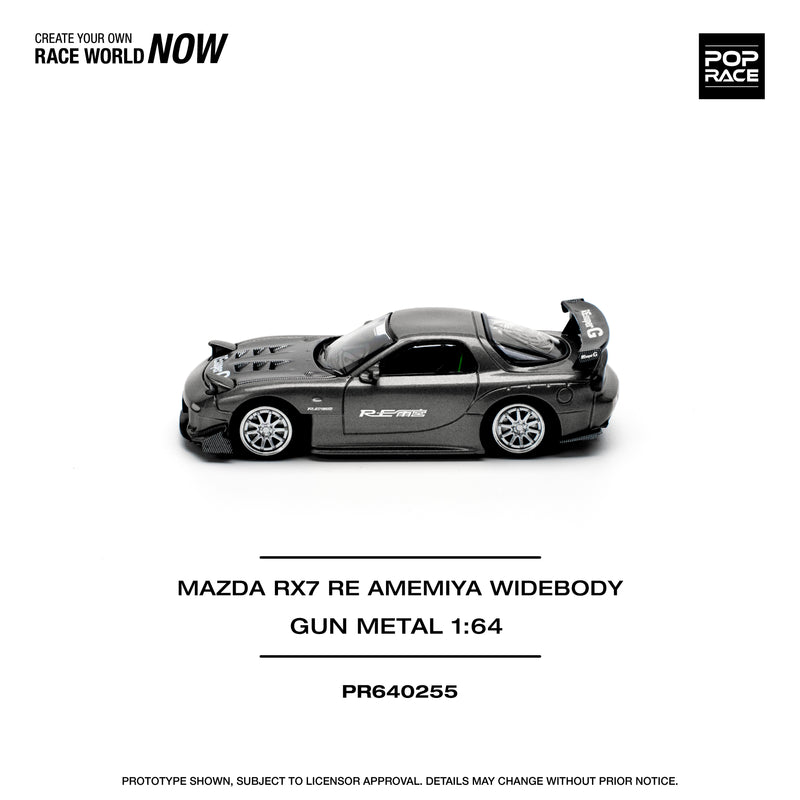 *PREORDER* Pop Race 1:64 Mazda RX-7 (FD3S) RE-Amemiya in Gun Metal