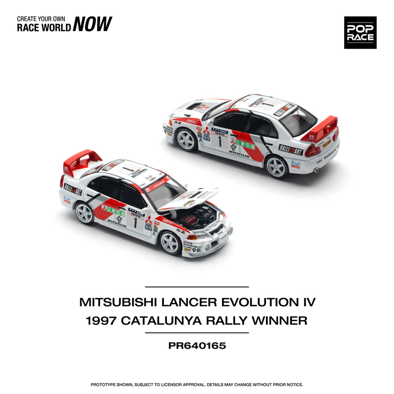 *PREORDER* Pop Race 1:64 Mitsubishi Lancer EVO IV Winner, RALLY DE CATALUNYA 1997