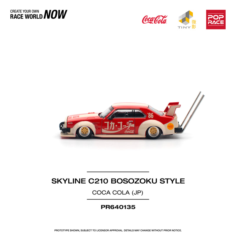 *PREORDER* Pop Race 1:64 Nissan Skyline (C210) Bosozuko Style in Japan Coca Cola