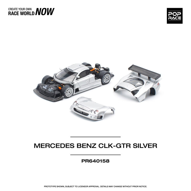 *PREORDER* Pop Race 1:64 Mercedes-Benz AMG CLK GTR in Silver