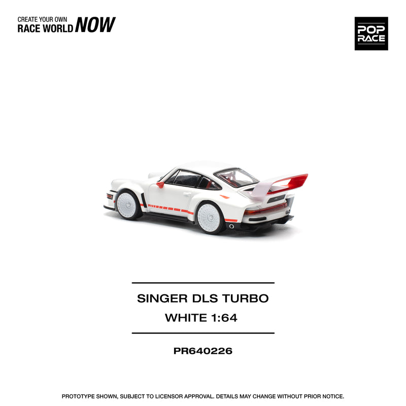 *PREORDER* Pop Race 1:64 Porsche Singer DLS Turbo (Track) in White