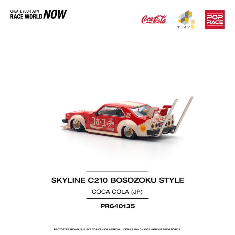 *PREORDER* Pop Race 1:64 Nissan Skyline (C210) Bosozuko Style in Japan Coca Cola