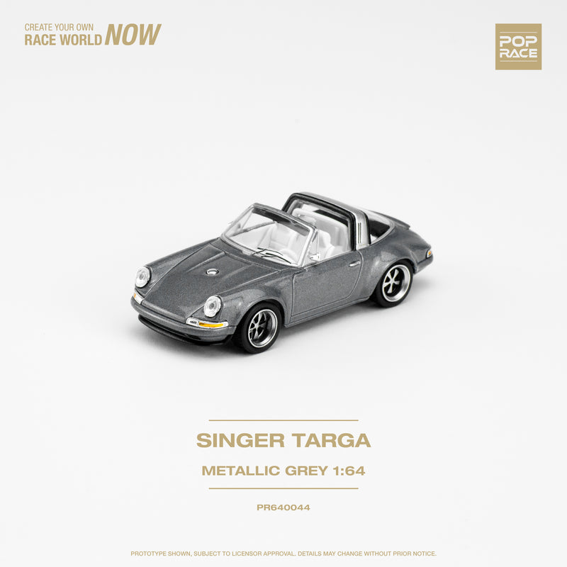 Pop Race 1/64 Porsche Singer Targa in Gray Metallic