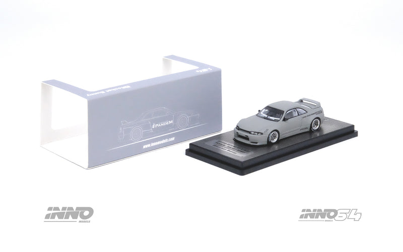 INNO64 1/64 Nissan Skyline GT-R (R33) "Pandem / Rocket Bunny" in Cement Matte Gray