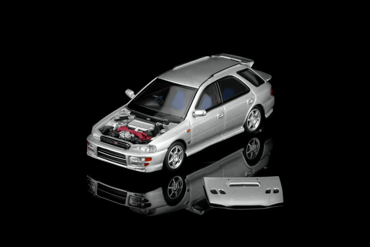 *PREORDER* MotorHelix 1:64 Subaru Impreza Wagon WRX STi Ver. VI in Arctic Silver Metallic