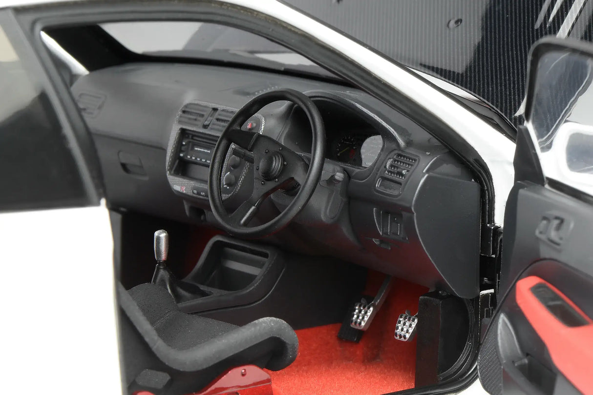 MotorHelix 1/18 Honda Civic Type-R (EK9) J's Racing in White