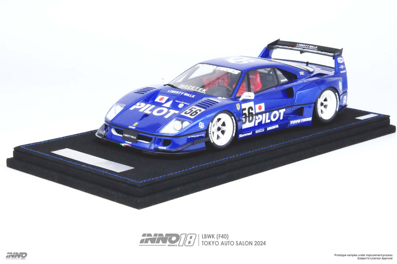 INNO Models 1:18 Ferrari F40 Liberty Walk in White Tokyo Auto Salon 2024