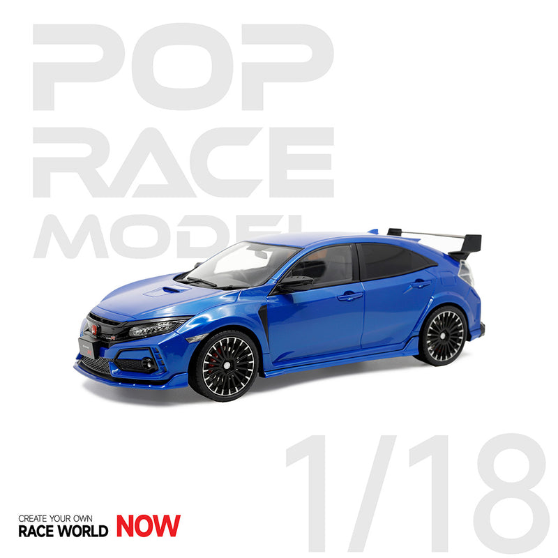 Pop Race 1/18 Honda Civic Type-R (FK8) Mugen Version in Blue