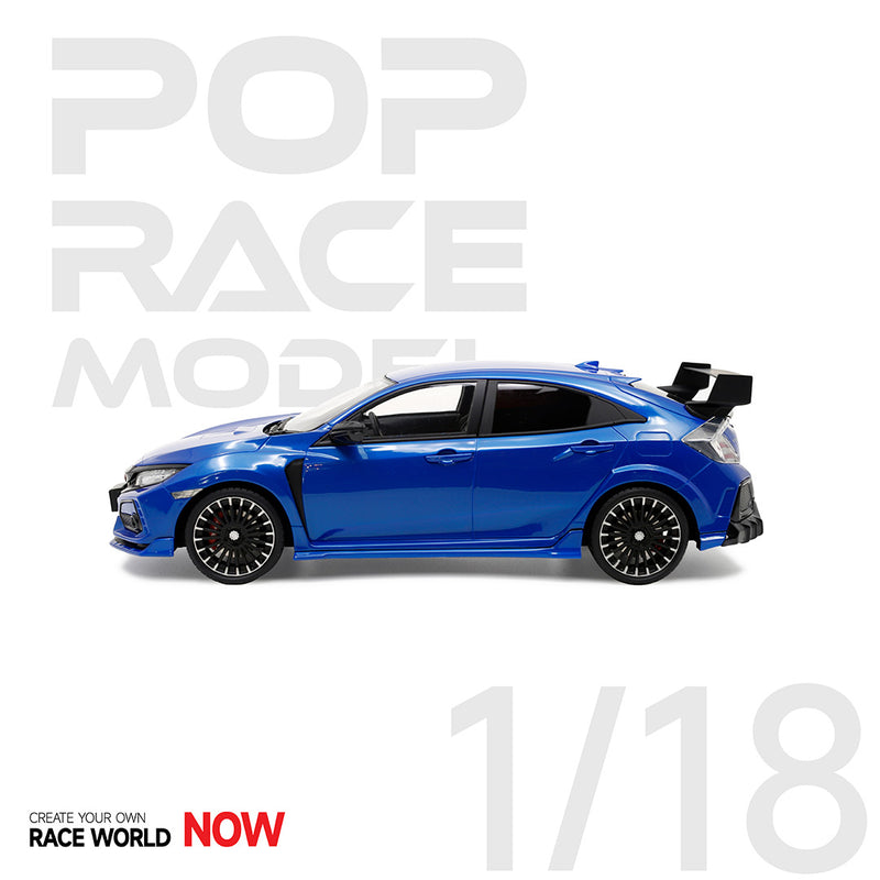 Pop Race 1/18 Honda Civic Type-R (FK8) Mugen Version in Blue