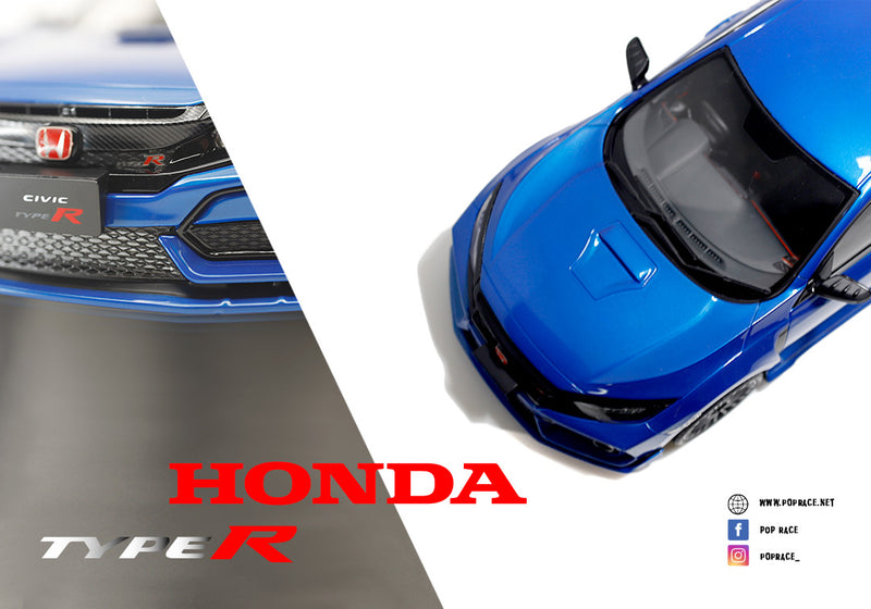 Pop Race 1/18 Honda Civic Type-R (FK8) Mugen Version in Blue