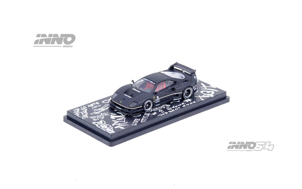 INNO64 1/64 Ferrari F40 Liberty Walk in Matte Black HK Toycar Salon 2023 Special Edition