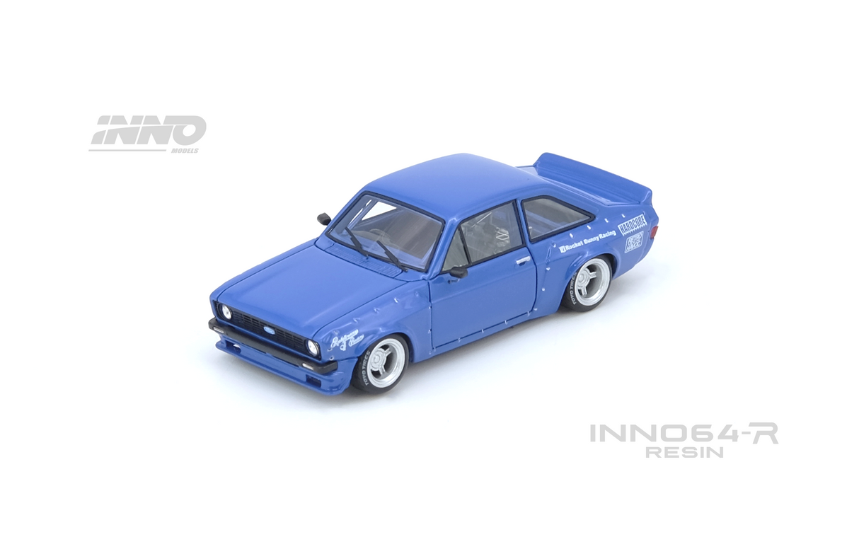 INNO64 1:64 Ford Escort MK2 PANDEM "EMOTION" RETRO HAVOC in Blue