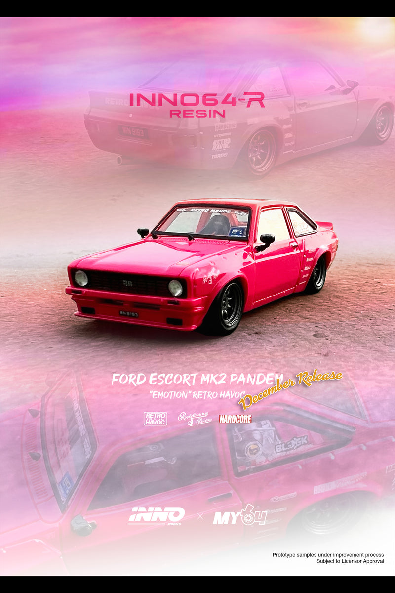 INNO64 1/64 Ford Escort MK2 PANDEM "EMOTION" Retro Havoc