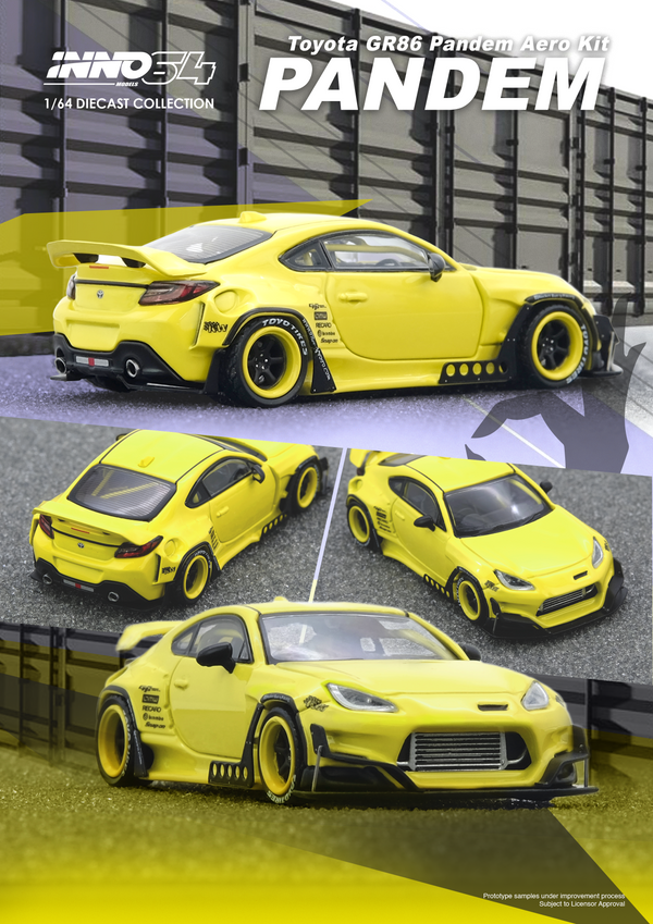 *PREORDER* INNO64 1:64 Toyota GR86 "PANDEM" in Yellow