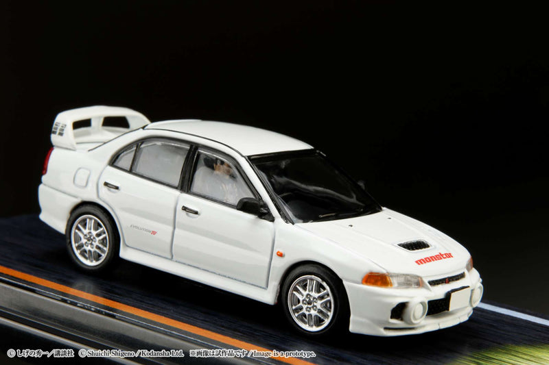 Hobby Japan 1:64 Mitsubishi Lancer RS Evolution Ⅳ / Initial D VS Takumi Fujiwara with Seiji Iwaki Figure