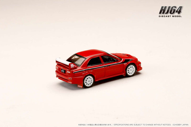 Hobby Japan 1:64 Mitsubishi Lancer GSR EVO 6 (T.M.E.) 2000 with Mud Flap in Passion Red