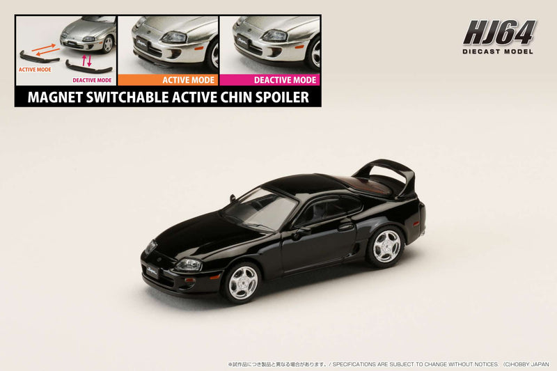 Hobby Japan 1:64 Toyota SUPRA RZ (JZA80) with Active Spoiler in Black