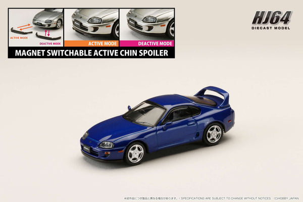 Hobby Japan 1:64 Toyota SUPRA RZ (JZA80) with Active Spoiler in Blue Mica Metallic