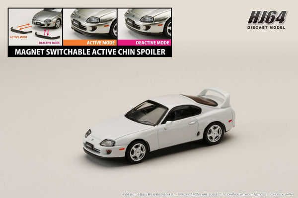 Hobby Japan 1:64 Toyota SUPRA RZ (JZA80) with Active Spoiler in Super White II