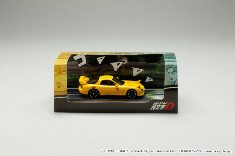 Hobby Japan 1:64 Mazda RX-7 (FD3S) Red Suns Initial D vs Takumi Fujiwara with Keisuke Takahashi Figure