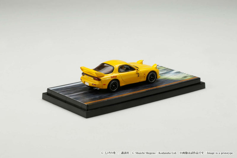 Hobby Japan 1:64 Mazda RX-7 (FD3S) Red Suns Initial D vs Takumi Fujiwara with Keisuke Takahashi Figure