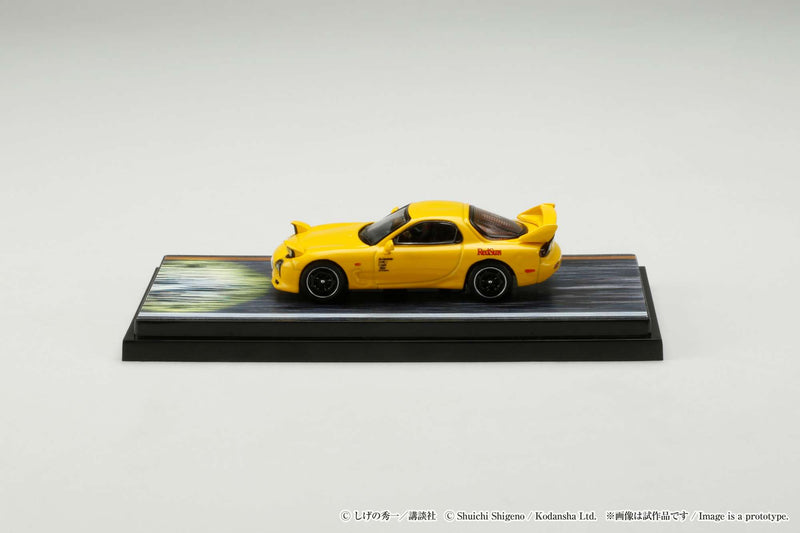 Hobby Japan 1:64 Mazda RX-7 (FD3S) Red Suns Initial D vs Takumi Fujiwara with Keisuke Takahashi Figure