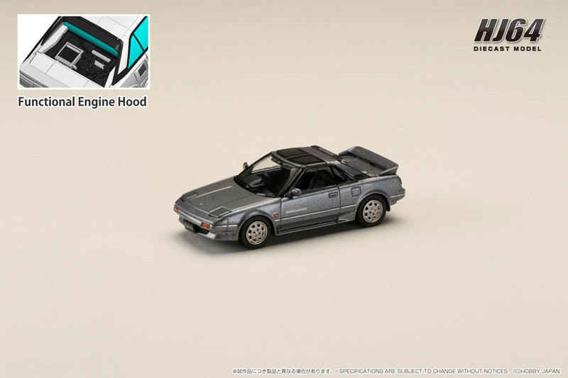 *PREORDER* Hobby Japan 1:64 Toyota MR2 1600G-Limited Supercharged 1988 T-Top in Gray Metallic