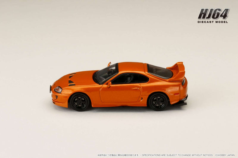 Hobby Japan 1:64 Toyota Supra (JZA80) JDM Custom Version in Orange Metallic