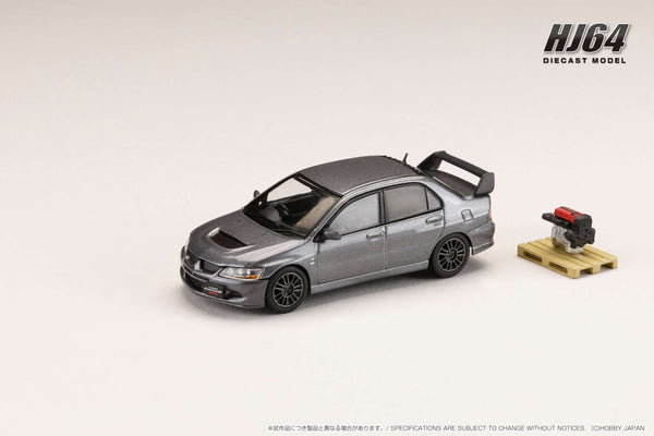 Hobby Japan 1:64 Mitsubishi Lancer EVO 8 MR GSR with Engine Display Model in Medium Purple Gray Mica