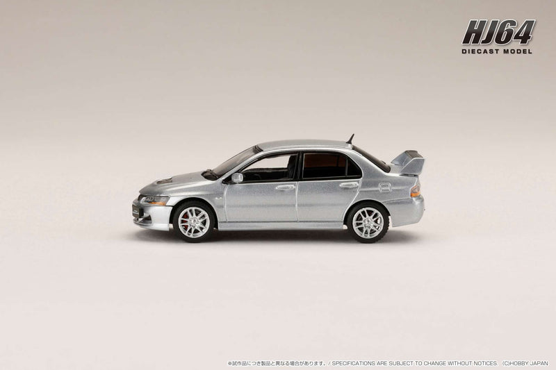 *PREORDER* Hobby Japan 1:64 Mitsubishi Lancer EVO 9 GSR with Engine Display Model in Cool Silver Metallic