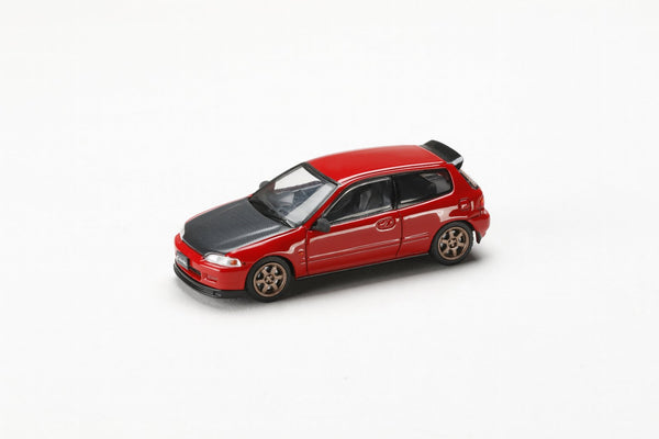 Hobby Japan 1:64 Honda Civic SiR-II (EG6) in Milano Red with Carbon Bonnet