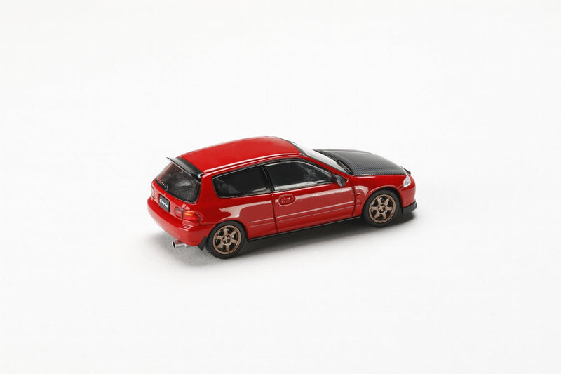 Hobby Japan 1:64 Honda Civic SiR-II (EG6) in Milano Red with Carbon Bonnet