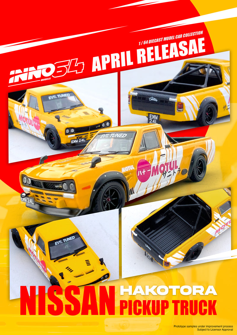 INNO64 1/64 Nissan Hakotora Pick Up Truck "MOTUL" Livery