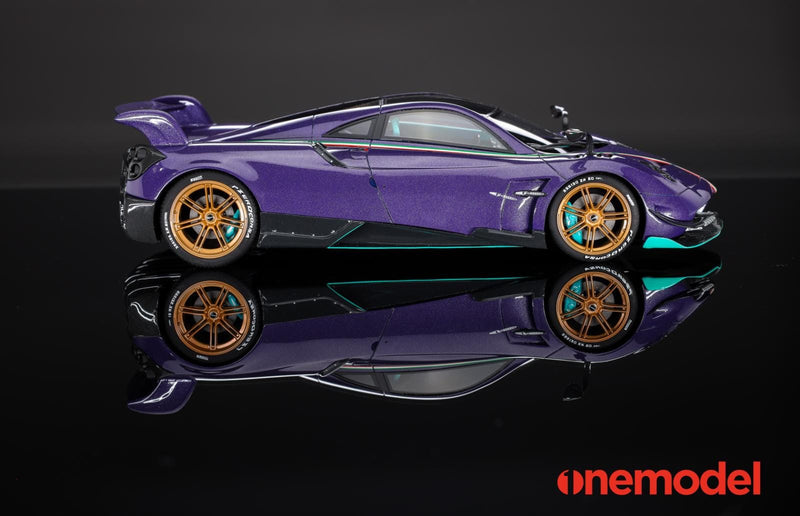 One Model 1:18 Pagani Hyuara BC in Carbon Purple with Tiffany Blue Accents