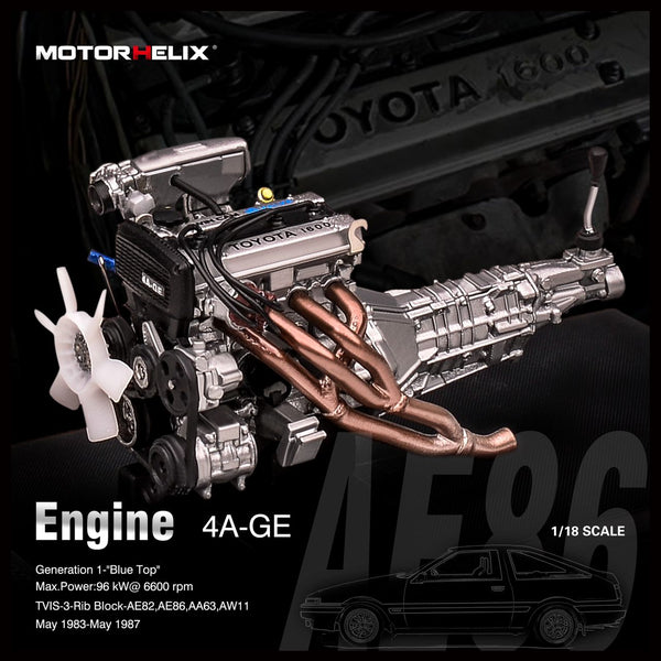 *PREORDER* MotorHelix 1:18 Toyota Sprinter TRUENO 4A-GE Engine Display