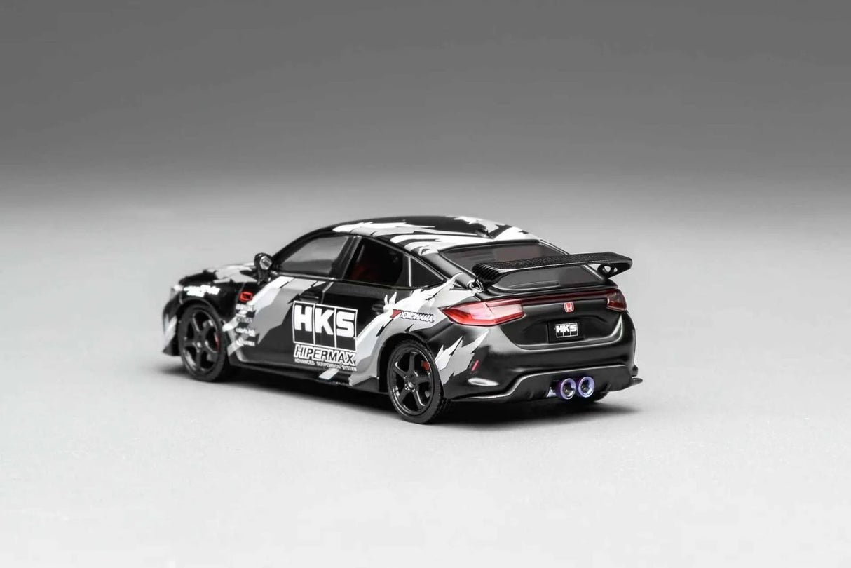 MotorHelix 1:64 Honda Civic Type-R (FL5) HKS Livery in Matte Black