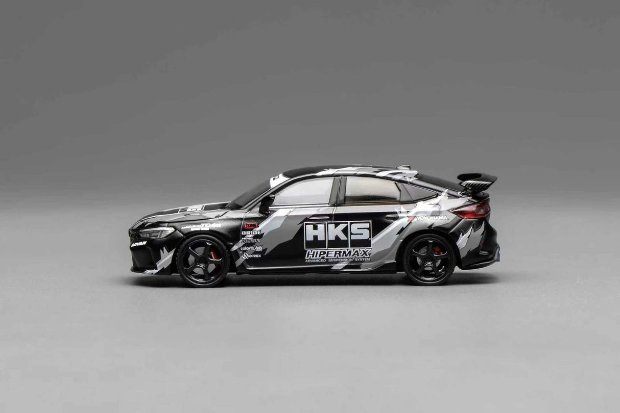 MotorHelix 1:64 Honda Civic Type-R (FL5) HKS Livery in Matte Black