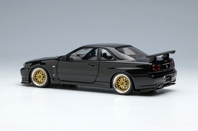 *PREORDER* Make Up Co., Ltd / Eidolon 1:43 Nissan Skyline GT-R (BNR34) V-spec II 2000 (BBS LM Wheel) in Black Pearl