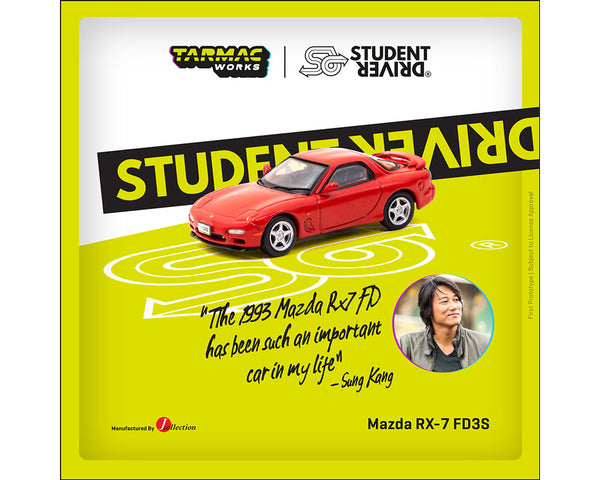 Tarmac Works 1/64 Mazda RX-7 (FD3S) Student Driver Edition in Red