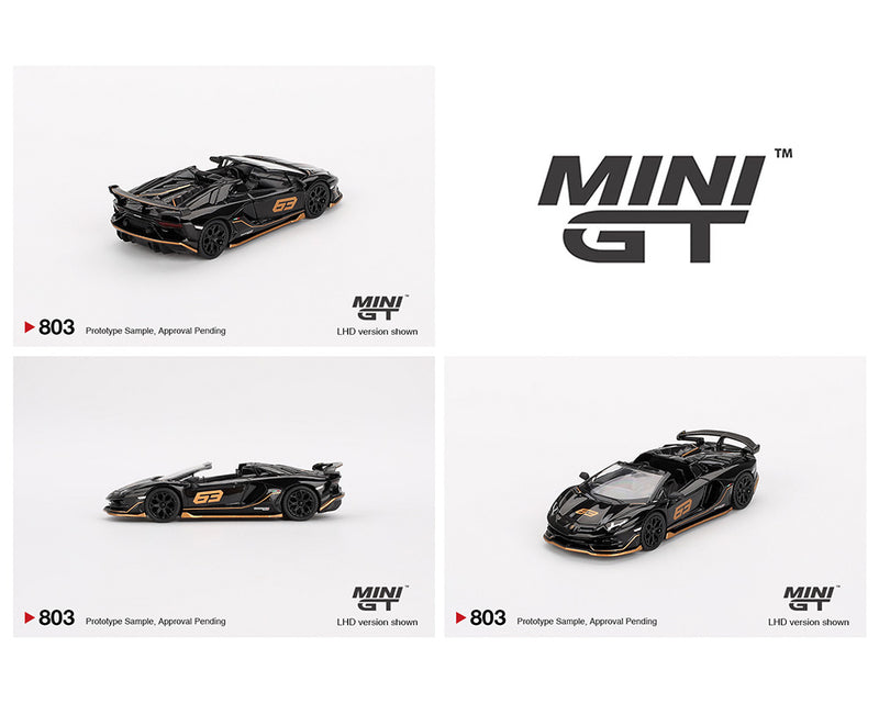 *PREORDER* MINI GT 1:64 Lamborghini Aventador SVJ 63 Roadster Nero Aldebaran