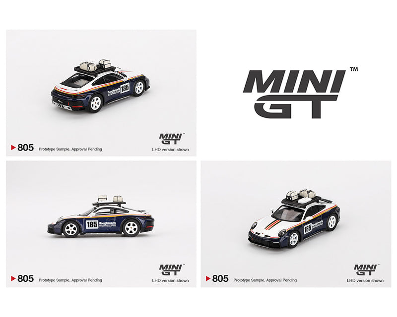 *PREORDER* MINI GT 1:64 Porsche 911 Dakar Rallye Design Package White/Gentian Blue Metallic