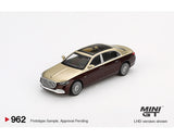 MINI GT 1:64 Mercedes-Maybach S680 in Gold / Dark Red Metallic