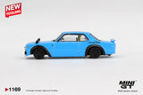 *PREORDER* MINI GT 1:64 Nissan LB★Works HAKOSUKA in Baby Blue