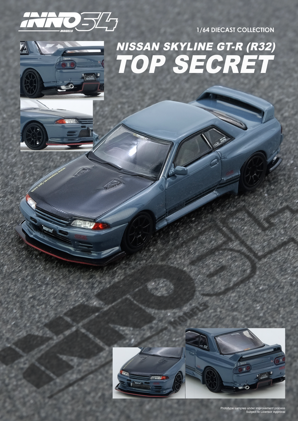 *PREORDER* INNO64 1:64 Nissan Skyline GT-R (R32) TOP SECRET in Stealth Gray